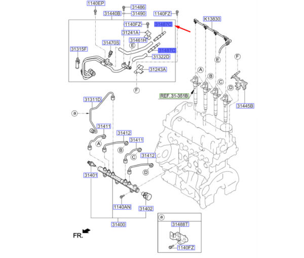 314302F100 - KIA SPORTAGE QL MK4 Fuel System Adapter 314302F100 NEW GENUINE