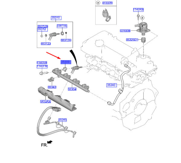 3530904AA0 - Hyundai Kona MK1 injection nozzle clamp 3530904AA0, original