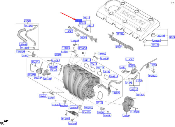 3530925000 - Hyundai Santa FE MK3 DM Injection Nozzle Clip 3530925000, Original Part