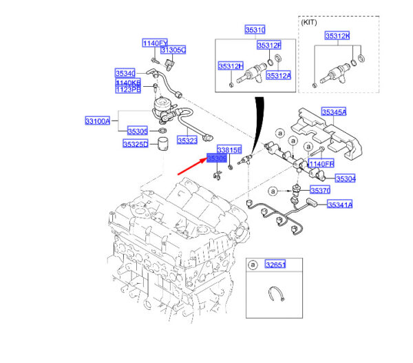 353112G700 - Hyundai Santa FE MK3 DM Injection Nozzle Clip 353112G700, Original
