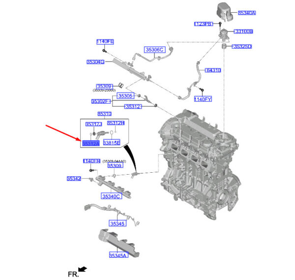 353122GFA0 - Hyundai Tucson NX4 MK4 Injector-O-Ring 353122GFA0, Original