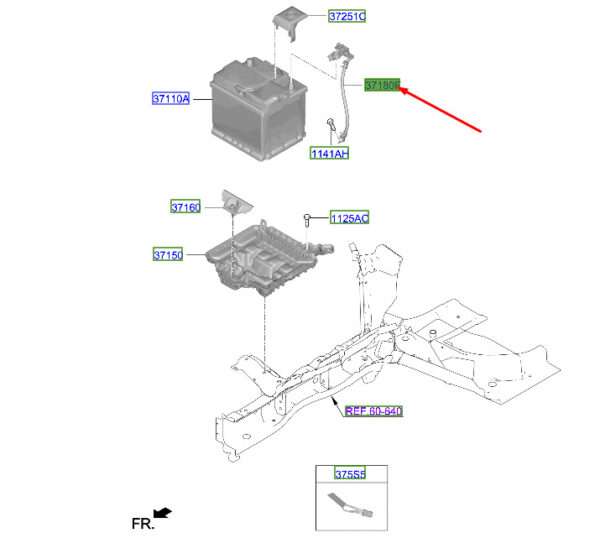 37180K4500 - Hyundai Kona Electric MK1 Batteriesensorbaugruppe 37180K4500, Original