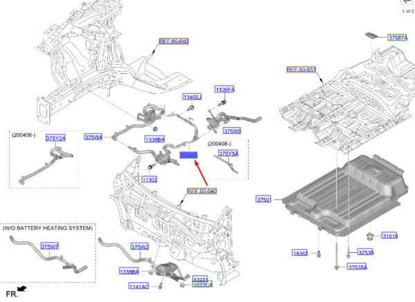 375W3K4000 - Hyundai Kona Electric MK1 Einlass-3-Wege-Ventilbaugruppe 375W3K4000 neues