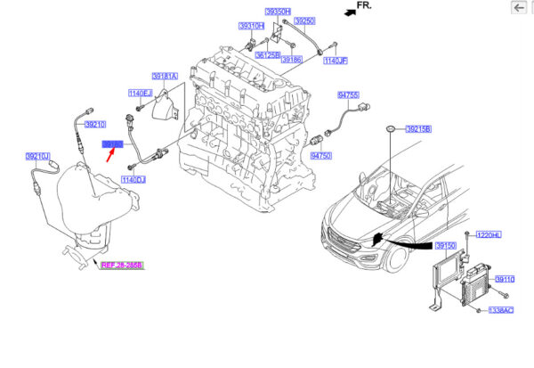 3918025300 - Hyundai Santa FE MK3 DM Crankshaft Position Sensor 3918025300, NEW, ORIGINAL