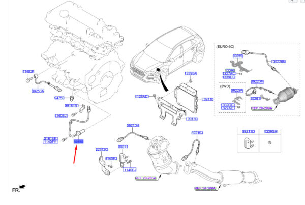 391802B080 - Hyundai Kona MK1 Crankshaft Position Sensor 391802B080, NEW, ORIGINAL