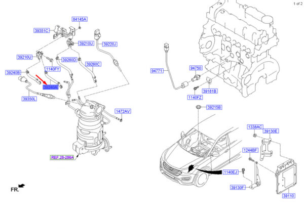 392402F700 - Hyundai Santa FE MK3 DM Differential Pressure Hose A 392402F700 NEW ORIGINAL