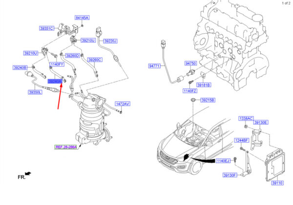 392402F710 - Hyundai Santa FE MK3 DM Differential Pressure Hose A 392402F710 NEW ORIGINAL