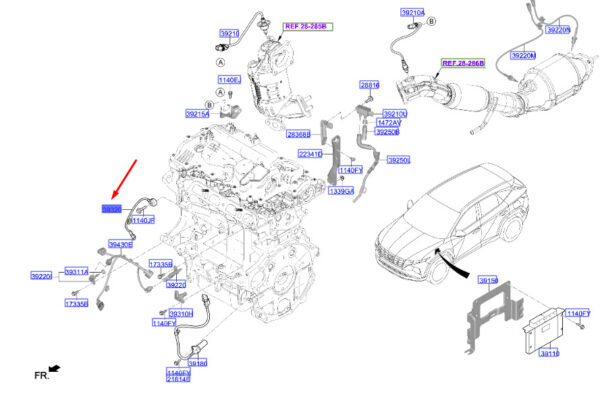 392502M400 - Hyundai Tucson NX4 MK4 Motor Knock Sensor 392502M400, NEW, ORIGINAL