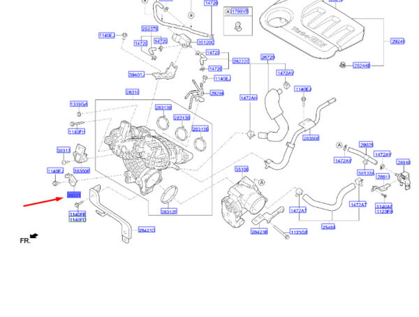 3925104270 - Mount for knock sensor Hyundai Kona MK1 3925104270, NEW, ORIGINAL