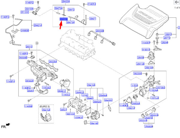394132A100 - Hyundai Santa Fe MK3 DM Vacuum Connection 394132A100 NEW ORIGINAL