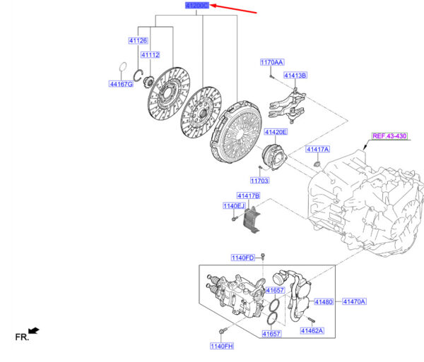 412002D200 - Hyundai Kona MK1 Dual Clutch Set 412002D200, New Original