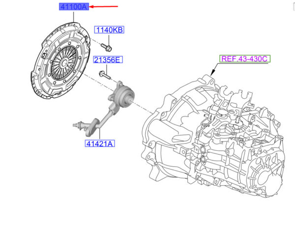 4120032AB1 - Hyundai Kona MK1 Clutch Disc / Cover Kit 4120032AB1, Genuine