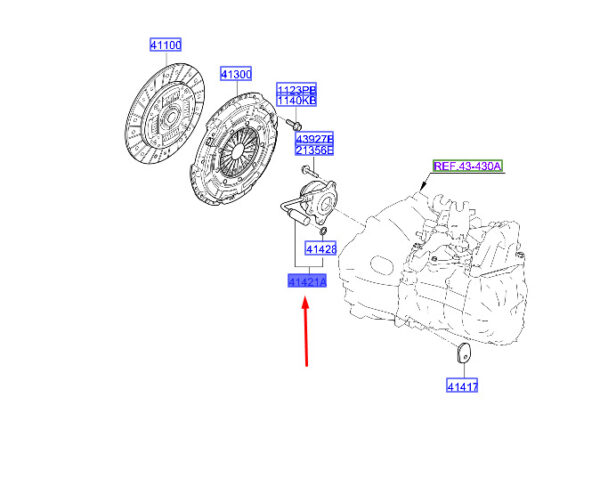 4142124600 - Hyundai Tucson NX4 MK1 Kupplungsnehmerzylinder Baugruppe 4142124600 NEU ORIGINAL