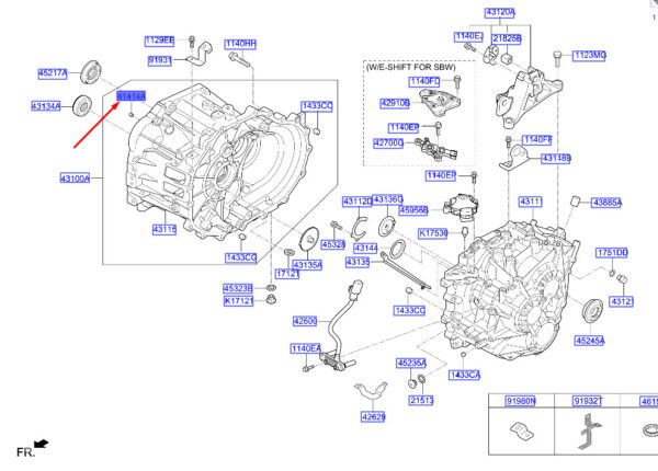 414282D000 - Hyundai Tucson NX4 MK4 Clutch Housing Female 414282D000, NEW, ORIGINAL