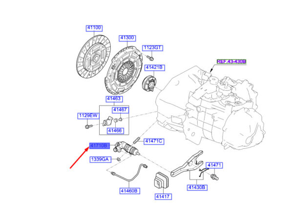 4171023050 - Hyundai Kona MK1 clutch release cylinder LHD 4171023050 NEW ORIGINAL
