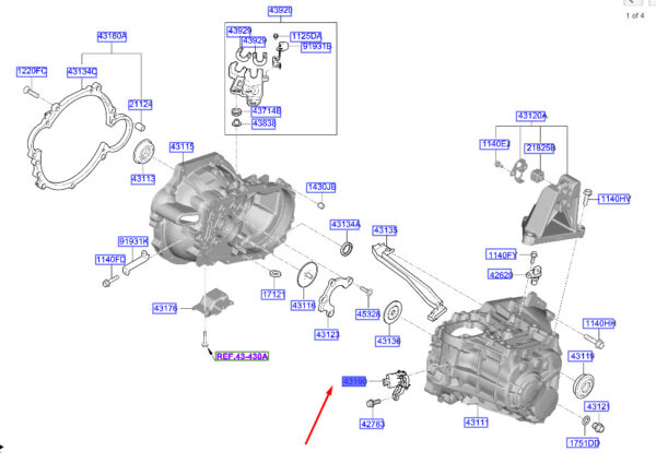 4278032100 - Hyundai Tucson NX4 MK4 Transmission Position Sensor 4278039100, NEW, ORIGINAL