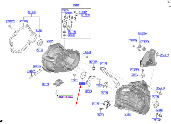 4311623300 - Hyundai Tucson NX4 Transaxle Clutch Housing Oil Guide 4311623300 NEW ORIGINAL