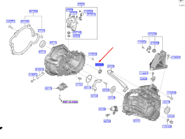 4313439013 - Hyundai Tucson NX4 MK4 Oil Gasket for Clutch Housing 4313439013, Original Part