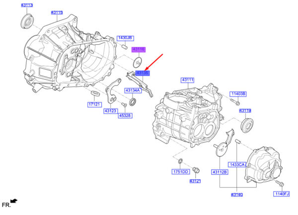 4313526200 - Hyundai Kona MK1 clutch housing oil guide 4313526200 NEW ORIGINAL