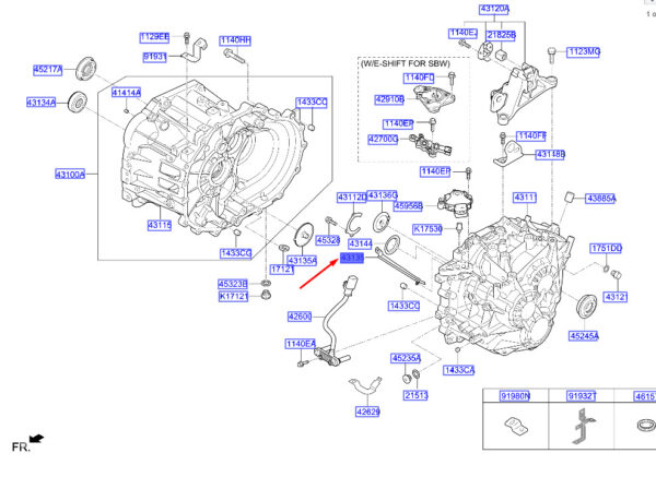 431352D000 - Hyundai Tucson NX4 MK4 Transmission Housing Oil Guide 431352D000, Original