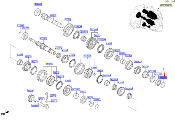 4322728610 - Hyundai i20 MK3 manual transmission spacer 4322728610 NEW ORIGINAL