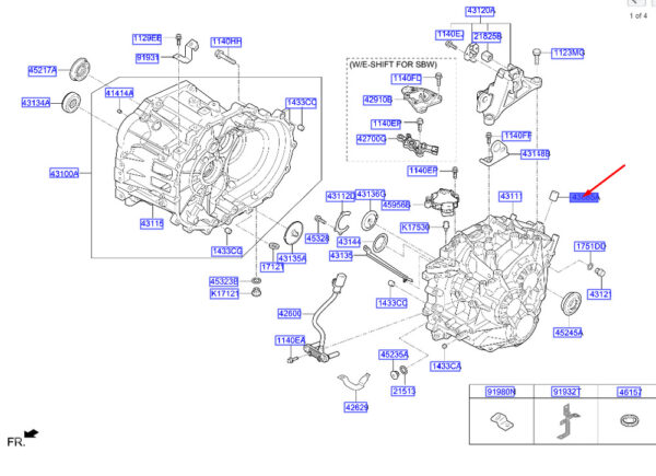 438852A000 - Hyundai Tucson NX4 MK4 Transmission Housing Female 438852A000, NEW, ORIGINAL