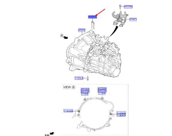 4393032000 - Hyundai Tucson NX4 MK4, pin set for manual transmission, 4393032000, new original