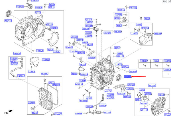 4524526210 - Hyundai Tucson NX4 MK4 Oil Gasket for Transmission Housing 4524526210, Original Part