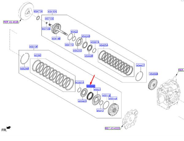 4552426200 - Hyundai Tucson NX4 MK4 Overdrive Clutch Return Spring 4552426200, Genuine