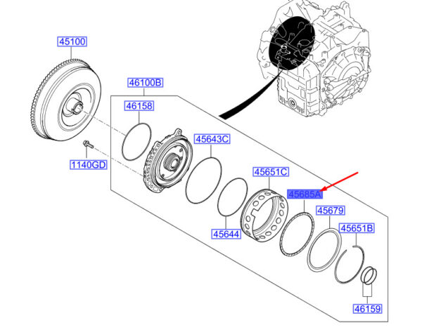 456244G100 - Hyundai Tucson NX4 MK4 Low/Reverse Brake Return Spring 456244G100