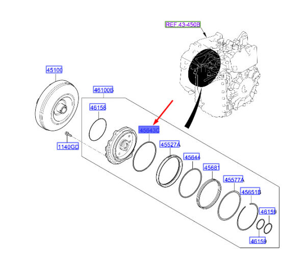 4566526000 - Hyundai Tucson NX4 MK4 D-Ring 4566526000, Original Part