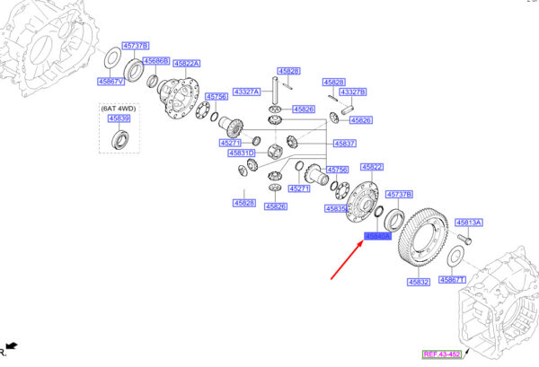 458403B050 - Hyundai Grand Santa Fe MK3 Automatic Transaxle Transmission Oil Gasket 458403B050