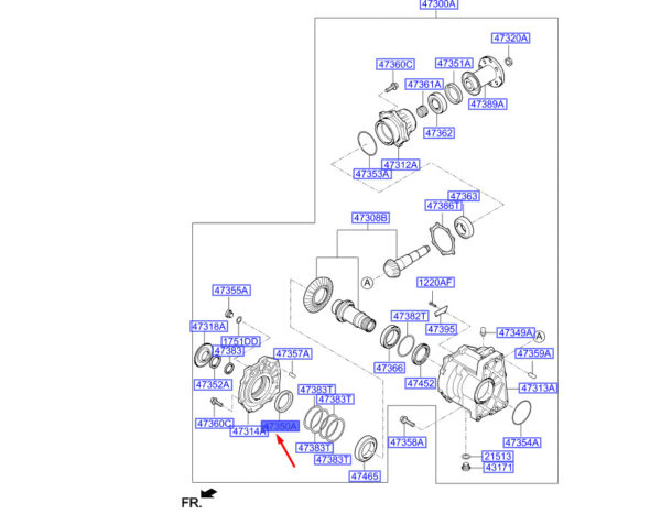 4735039300 - Hyundai Grand Santa Fe MK3 Transfer Oil Gasket 4735039300, Original Part