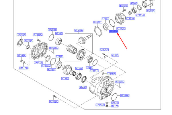 4735339000 - Hyundai Grand Santa Fe MK3 O-Ring for Transmission Housing 4735339000-Piece