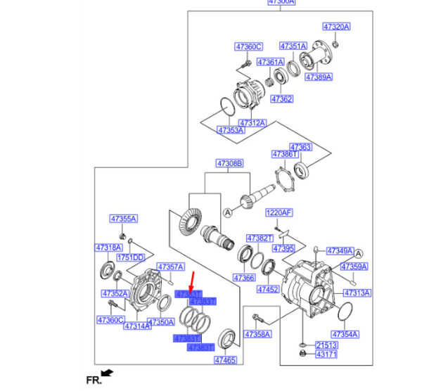 4738339192 - Hyundai Santa Fe MK3 DM Transfer Spacer 4738339192, Original Part