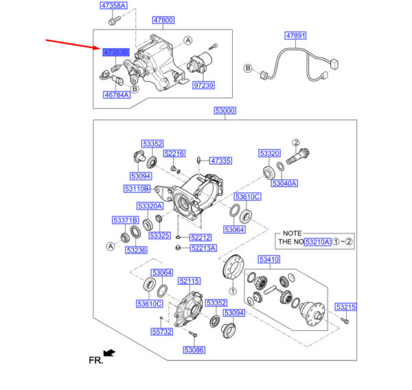 478203B500 - Hyundai Kona MK1 Hinterachsdifferential 4WD Kupplungssensorbaugruppe 478203B500