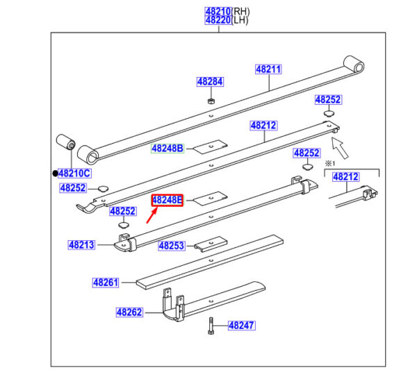482480K020 - TOYOTA HILUX MK8 Rear Spring NO.3 Spacer 482480K020 NEW GENUINE