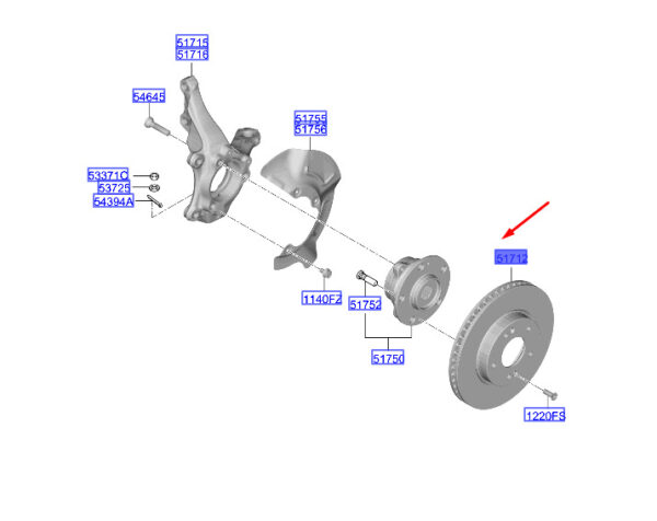 51712P2700 - Hyundai Kona MK2 brake disc front 51712P2700 NEW ORIGINAL
