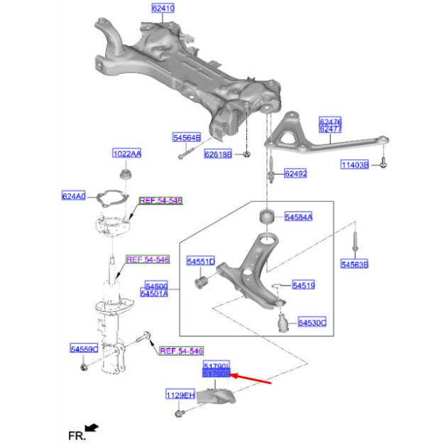 51791CO000 - Hyundai i20 MK3 front brake right air routing 51791CO000 NEW ORIGINAL