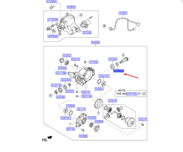 530403B171 - Hyundai Kona MK1 rear axle differential adjusting disc interior bearing 530403B171