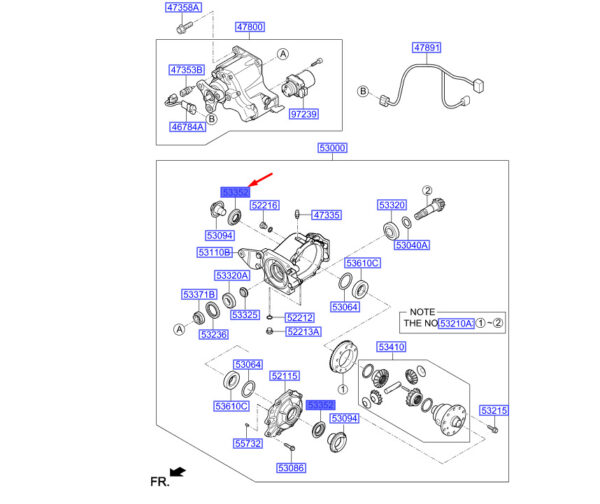 5306839200 - Hyundai Kona MK1 Oil Gasket for Rear Axle Differential 5306839200, Original