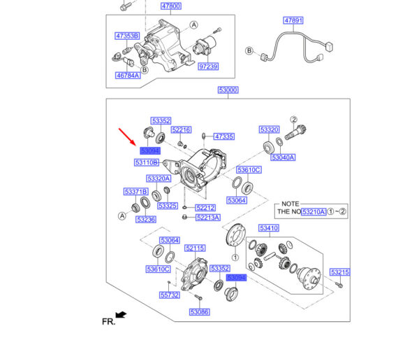 5309439200 - Hyundai Kona MK1 rear axle differential protection 5309439200, original