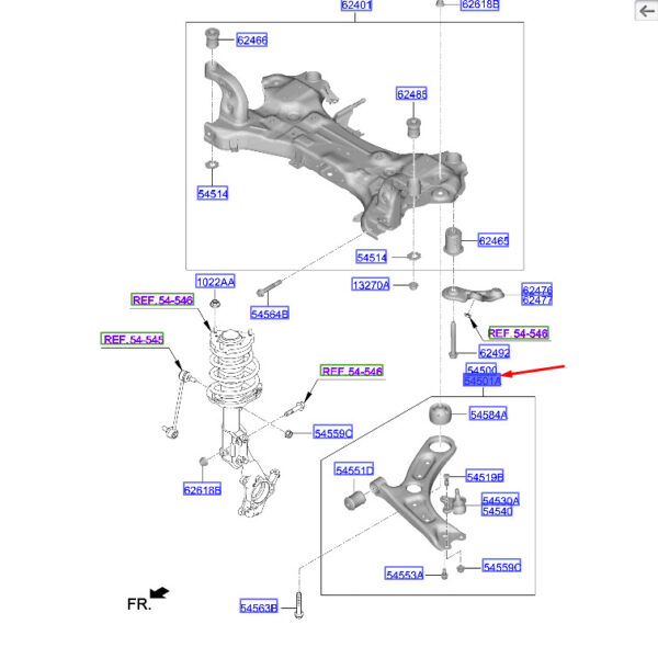 54501J9000 - Hyundai Kona MK1 Front Right Bottom Right 54501J9000 NEW ORIGINAL