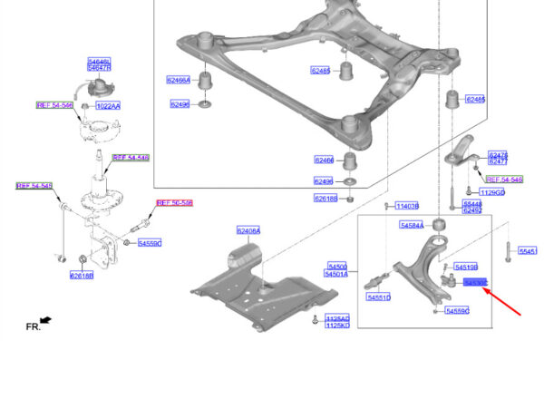 54530L1000 - Hyundai Tucson NX4 MK4 Ball Joint Front Bottom Handlebar 54530L1000 NEW