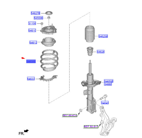 54630BE200 - Hyundai Kona MK2 Front Screw Spring 54630BE200 NEW ORIGINAL