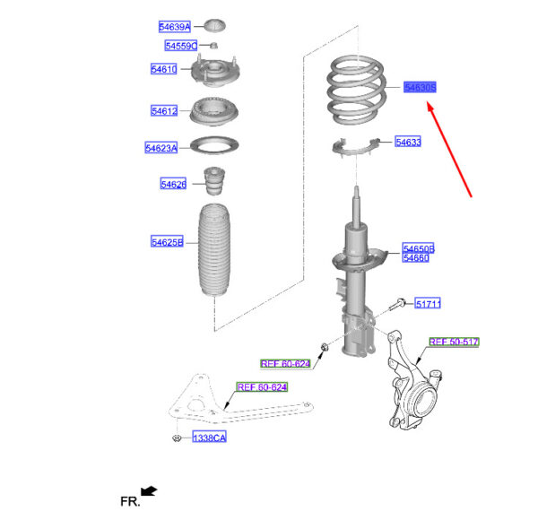 54630CO000 - Hyundai i20 MK3 Front Screw Spring 54630CO000 NEW ORIGINAL