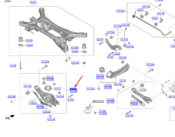 55211N9050 - Hyundai Tucson NX4 MK4 rear right lower right control arm 55211N9050 NEW ORIGINAL