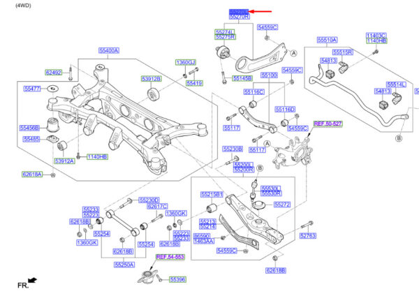 55270H3000 - Kia Sportage QL MK4 longitudinal handlebar rear left 55270H3000 NEW ORIGINAL