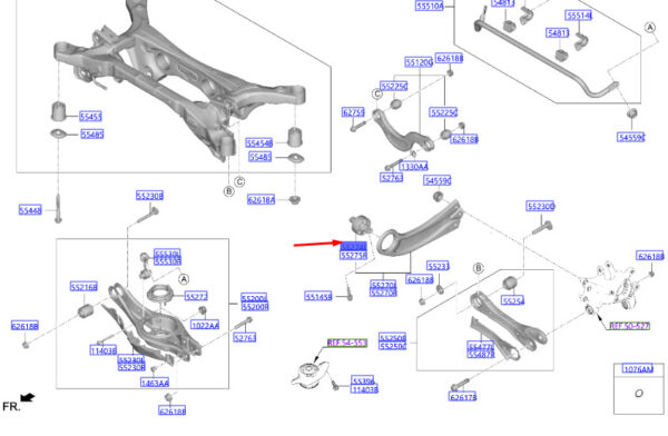 55274S8000 - Hyundai Tucson NX4 MK4 Rear Longitudinal Handlebar Left Female 55274S8000 NEW ORIGINAL