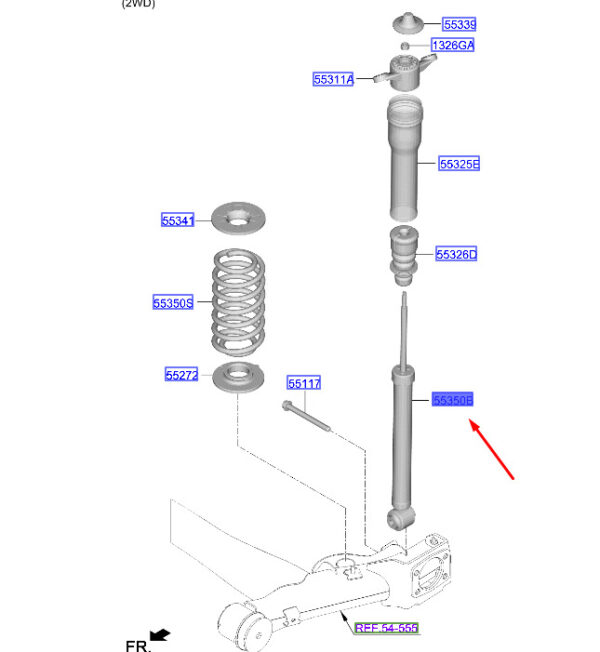 55307BEDA0 - Hyundai Kona MK2 rear shock absorber 55307beda0 NEW ORIGINAL